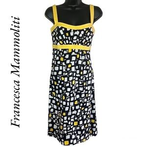 Francesca Mammoliti Geometric Black/Yellow/White Dress Size 6